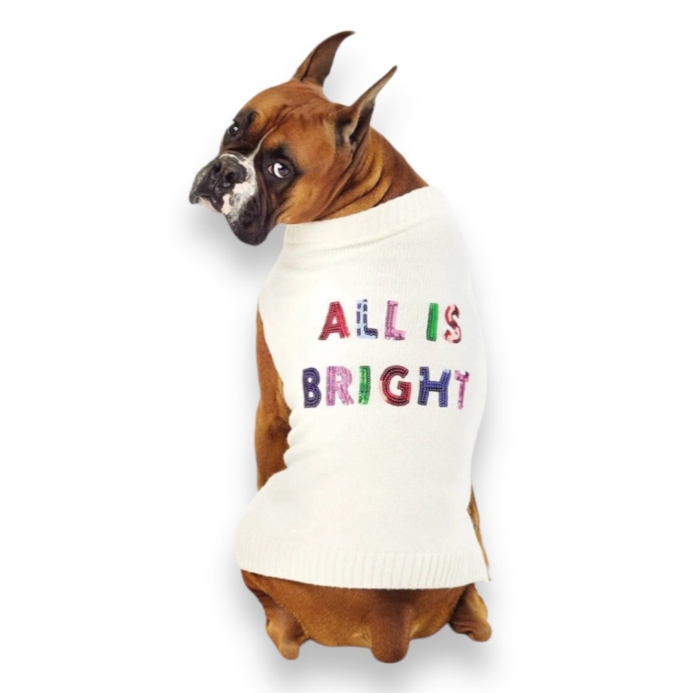 NEW Wondershop Christmas Dog Sweater All Is Bright Sequin XL